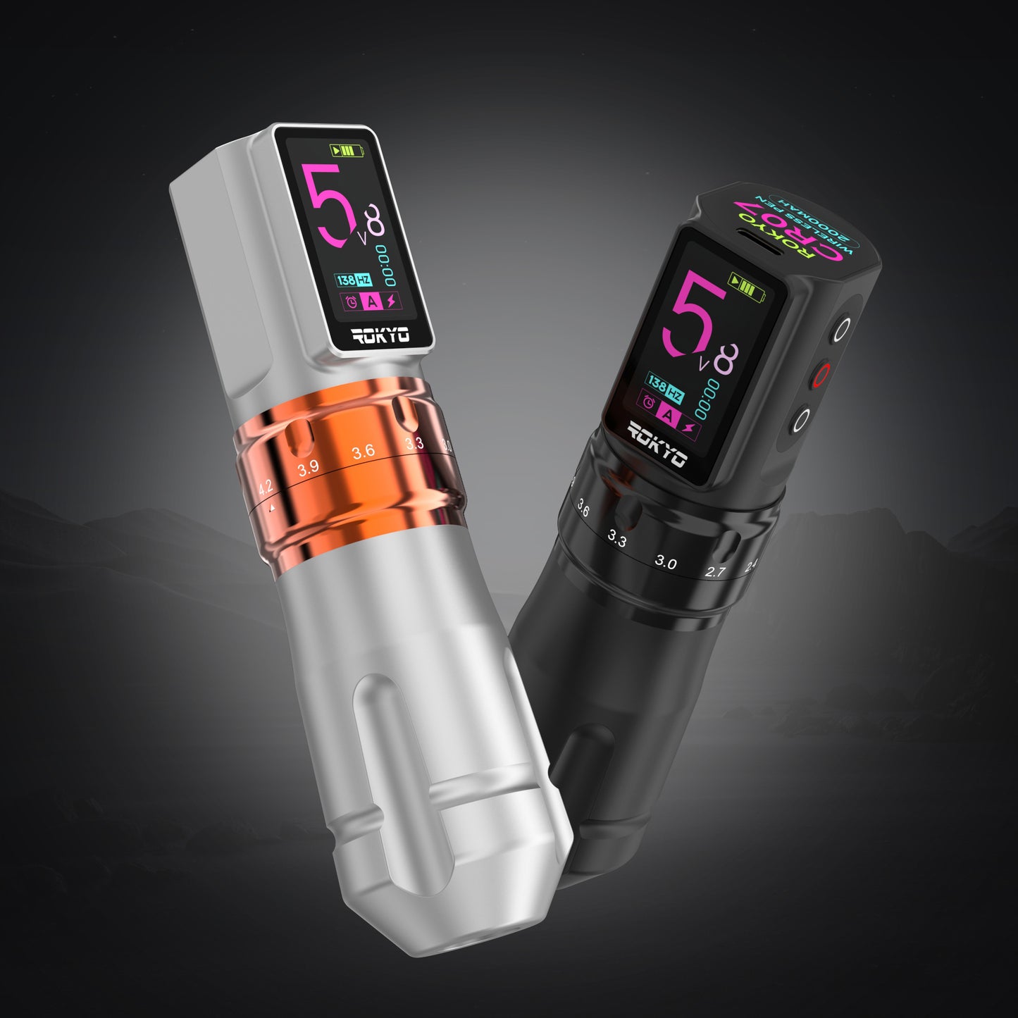 Newest ROKYO Wireless Tattoo Pen Machine With Adjustable 2.4-4.2mm Stroke 2000mAh Rechargeable Battery