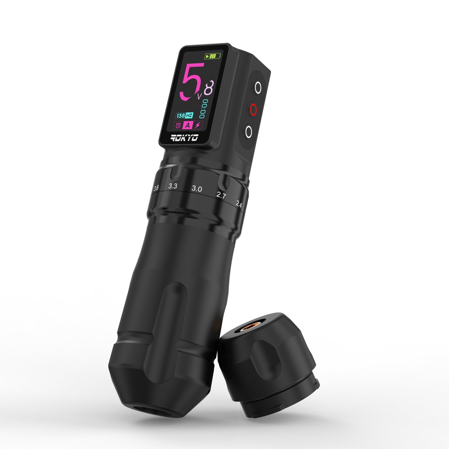 Newest ROKYO Wireless Tattoo Pen Machine With Adjustable 2.4-4.2mm Stroke 2000mAh Rechargeable Battery