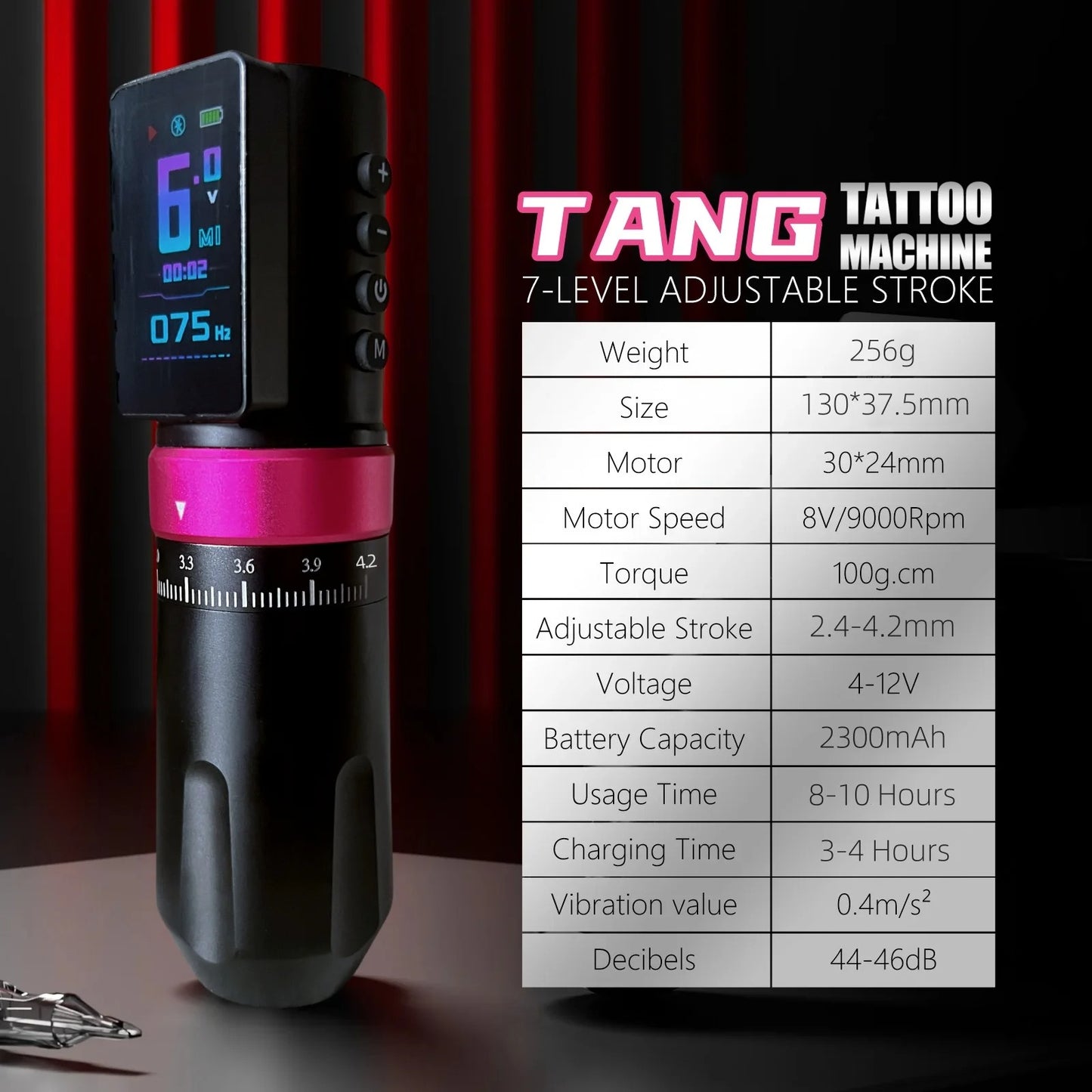 Wireless Tattoo Pen Machine - CAVARUND Adjustable 2.4-4.2mm for Microblading & Permanent Makeup Tattoo Supply