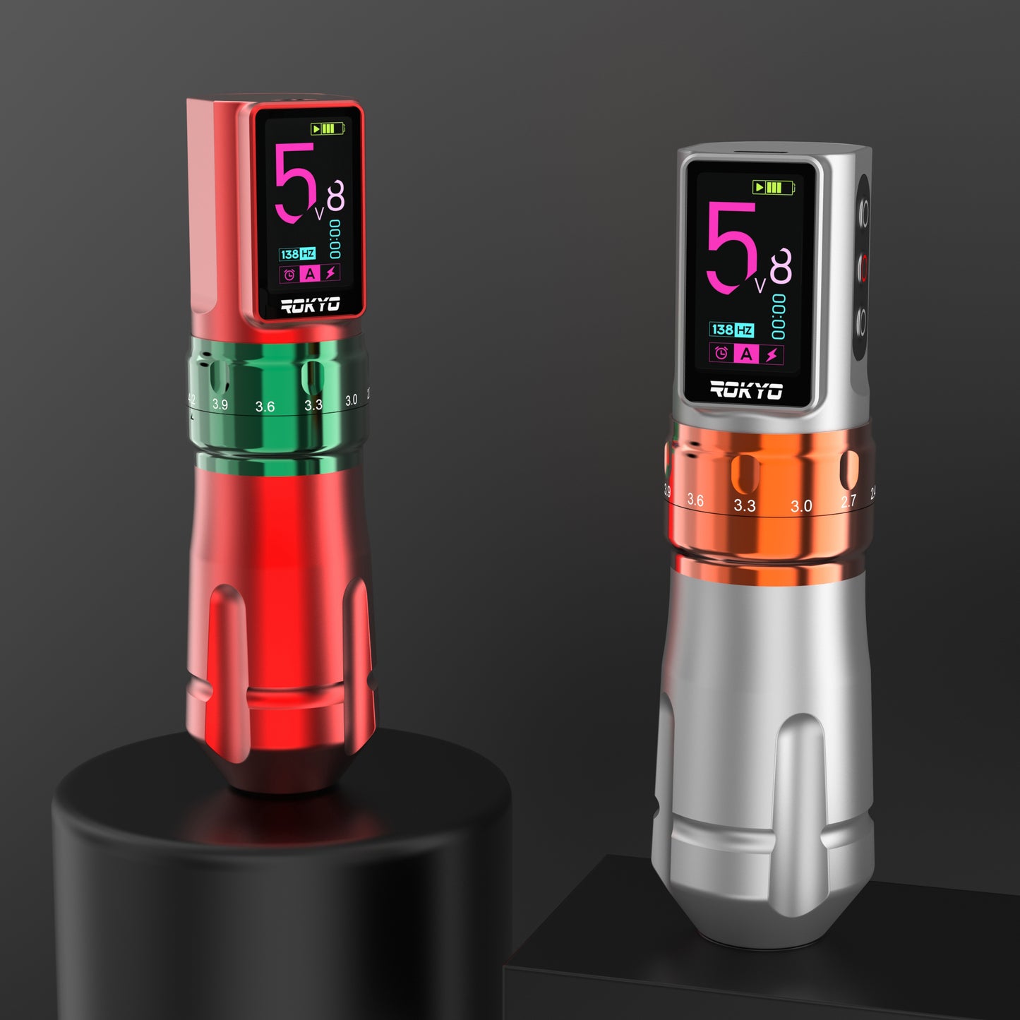 Newest ROKYO Wireless Tattoo Pen Machine With Adjustable 2.4-4.2mm Stroke 2000mAh Rechargeable Battery