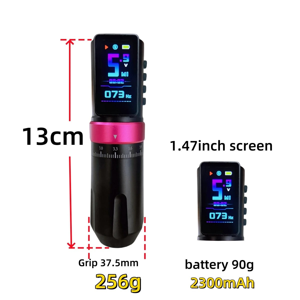 Wireless Tattoo Pen Machine - CAVARUND Adjustable 2.4-4.2mm for Microblading & Permanent Makeup Tattoo Supply