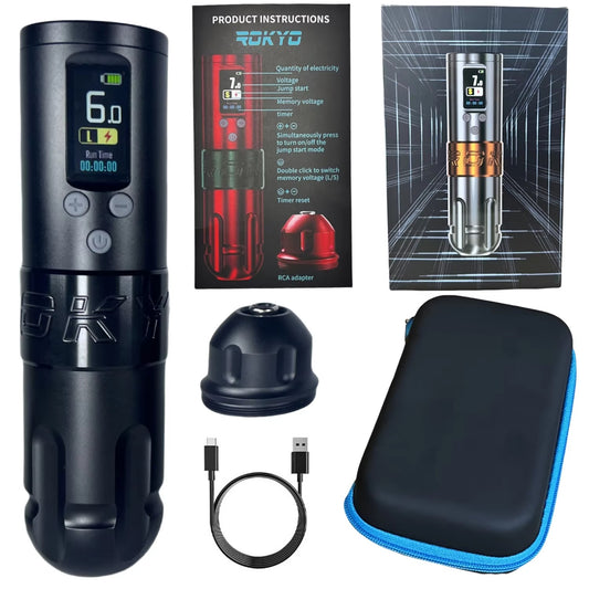ROKYO X1 Wireless Tattoo Pen Machine - Featuring 1600mAh Battery & Brushless Motor
