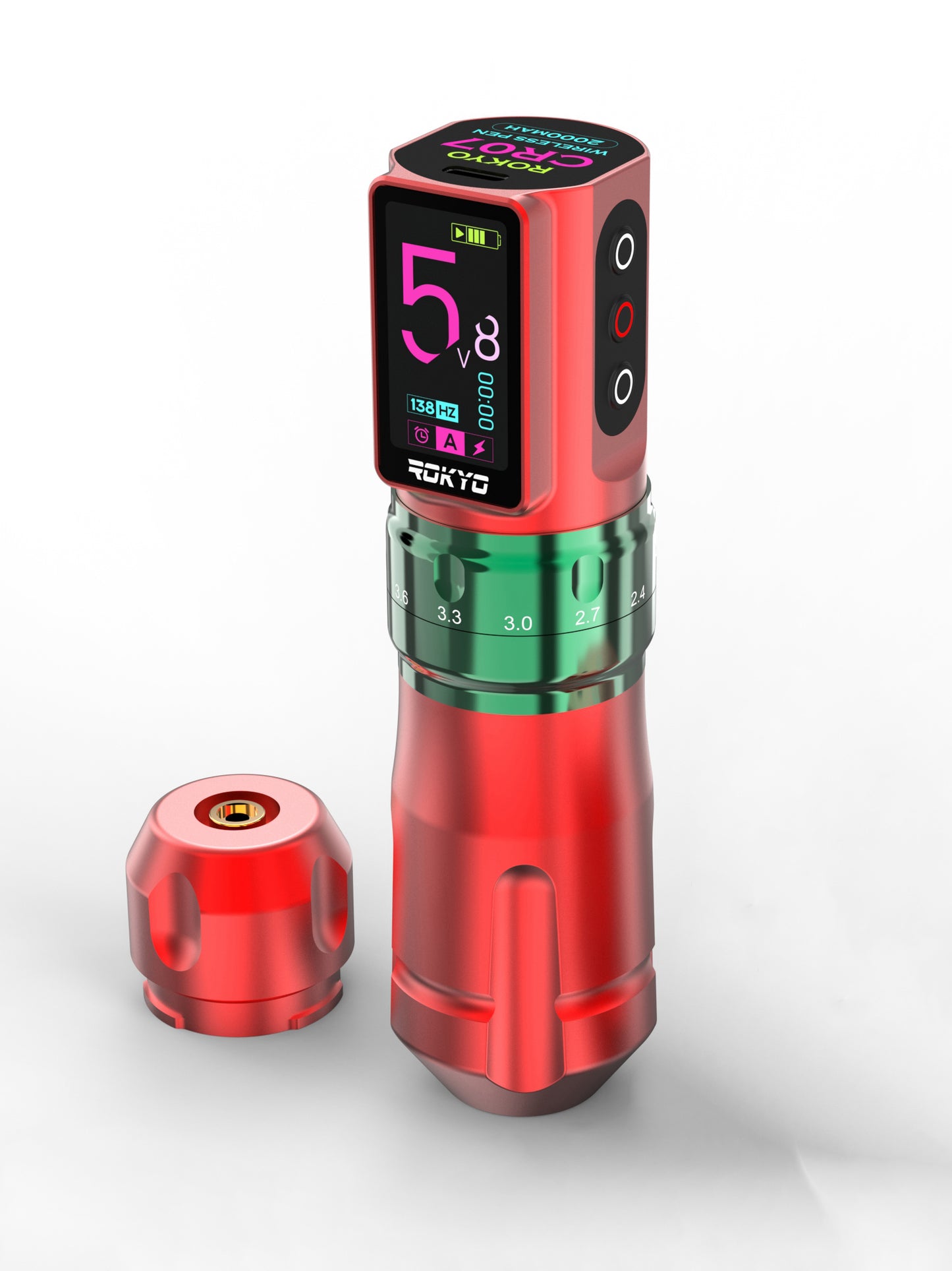 Newest ROKYO Wireless Tattoo Pen Machine With Adjustable 2.4-4.2mm Stroke 2000mAh Rechargeable Battery