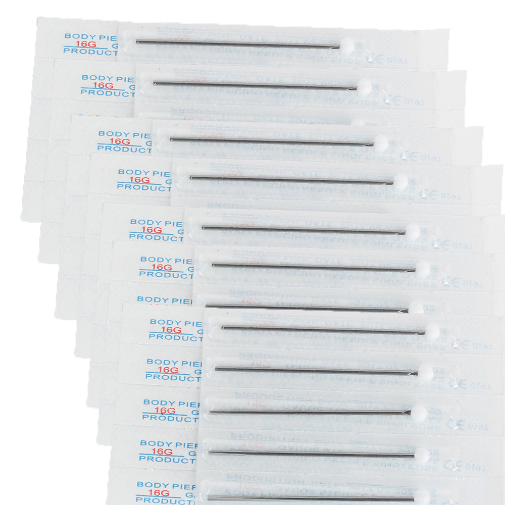 Lot Of 2000PCS 12/13/14/15/16/18/20G Sterilized 2 Body Piercing Needles Supply