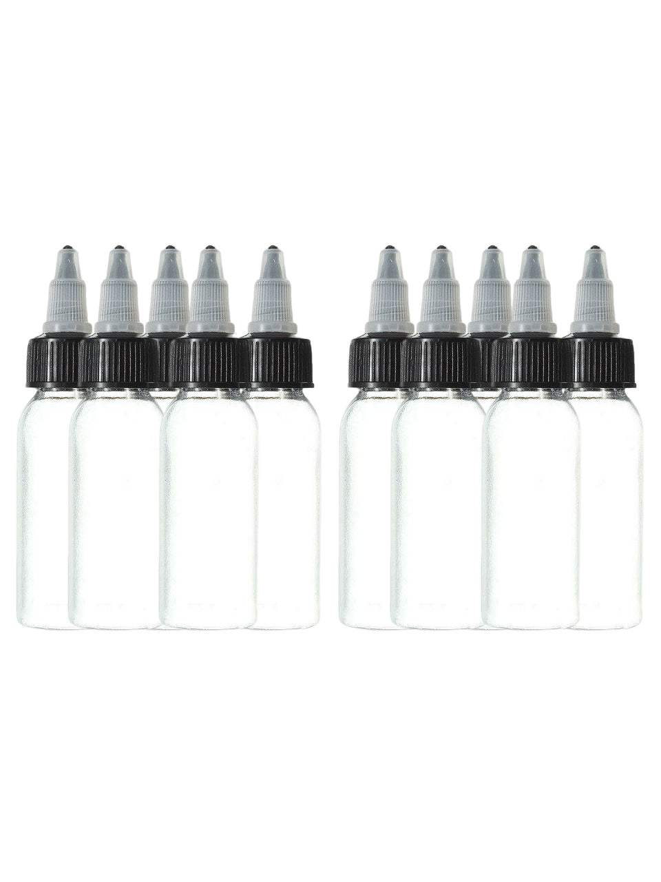 10PCS Twist Cap Empty Plastic Tattoo Ink Pigment Clear PET Bottles