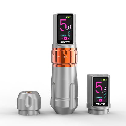 Newest ROKYO Wireless Tattoo Pen Machine With Adjustable 2.4-4.2mm Stroke 2000mAh Rechargeable Battery