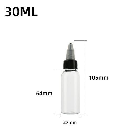 10PCS Twist Cap Empty Plastic Tattoo Ink Pigment Clear PET Bottles