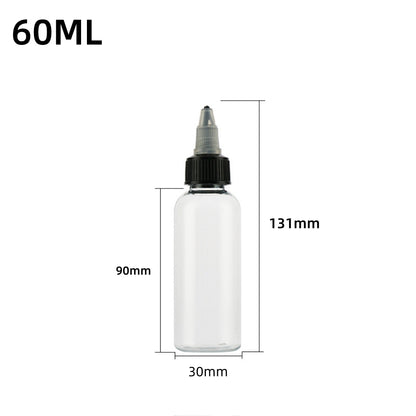 10PCS Twist Cap Empty Plastic Tattoo Ink Pigment Clear PET Bottles