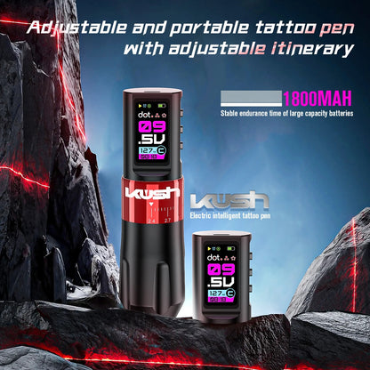 Tattoo Pen Machine 7 Adjustable Stroke 2.4-4.2mm with 2000mAh Rechargeable Battery
