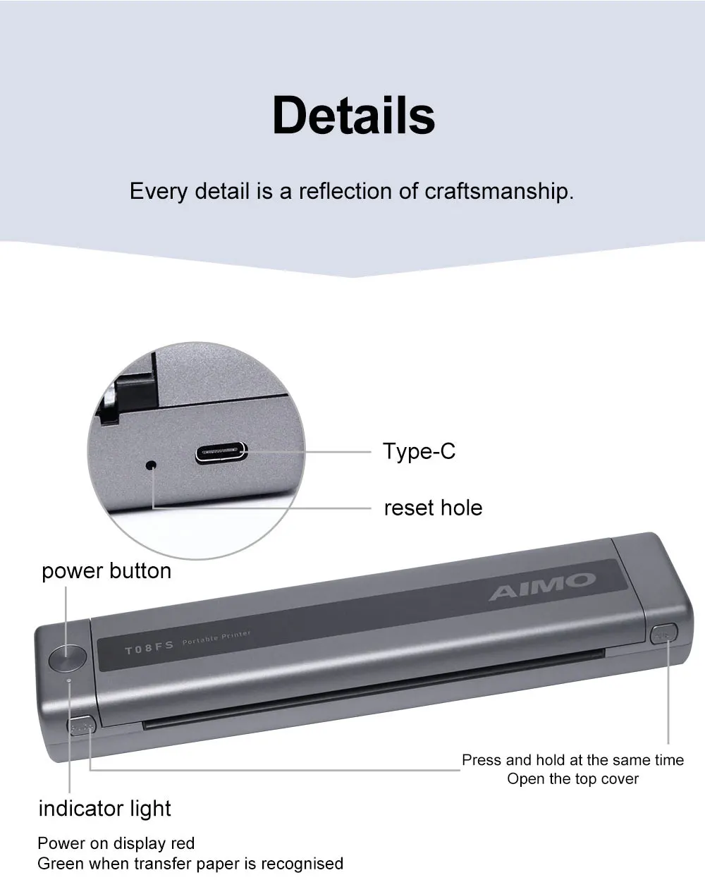 AIMO Portable Wireless Tattoo Transfer Stencil Printer