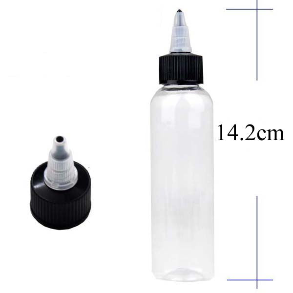 10PCS Twist Cap Empty Plastic Tattoo Ink Pigment Clear PET Bottles