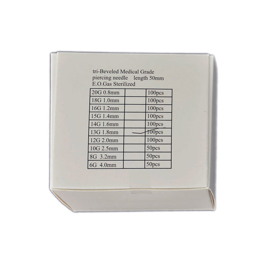 Box Of 100PCS Body Sterilized Disposable Piercing Needles For Ear Nose Navel Nipple Supply