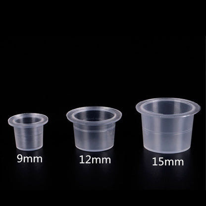 1000PCS #8 Small Disposable Plastic Yellow/Red/Blue/Clear Eyebrow Makeup Pigment Container Tattoo Ink Caps Cups