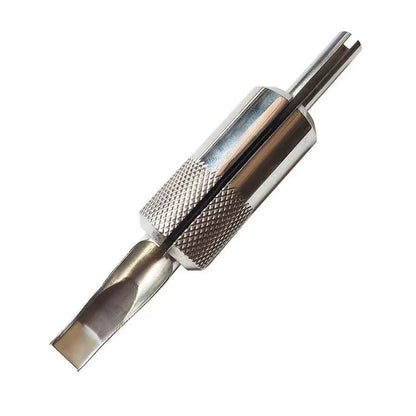 One Piece Flat Magnum Tattoo Tube Tip With 22mm Steel Grip & Back Stem Combo