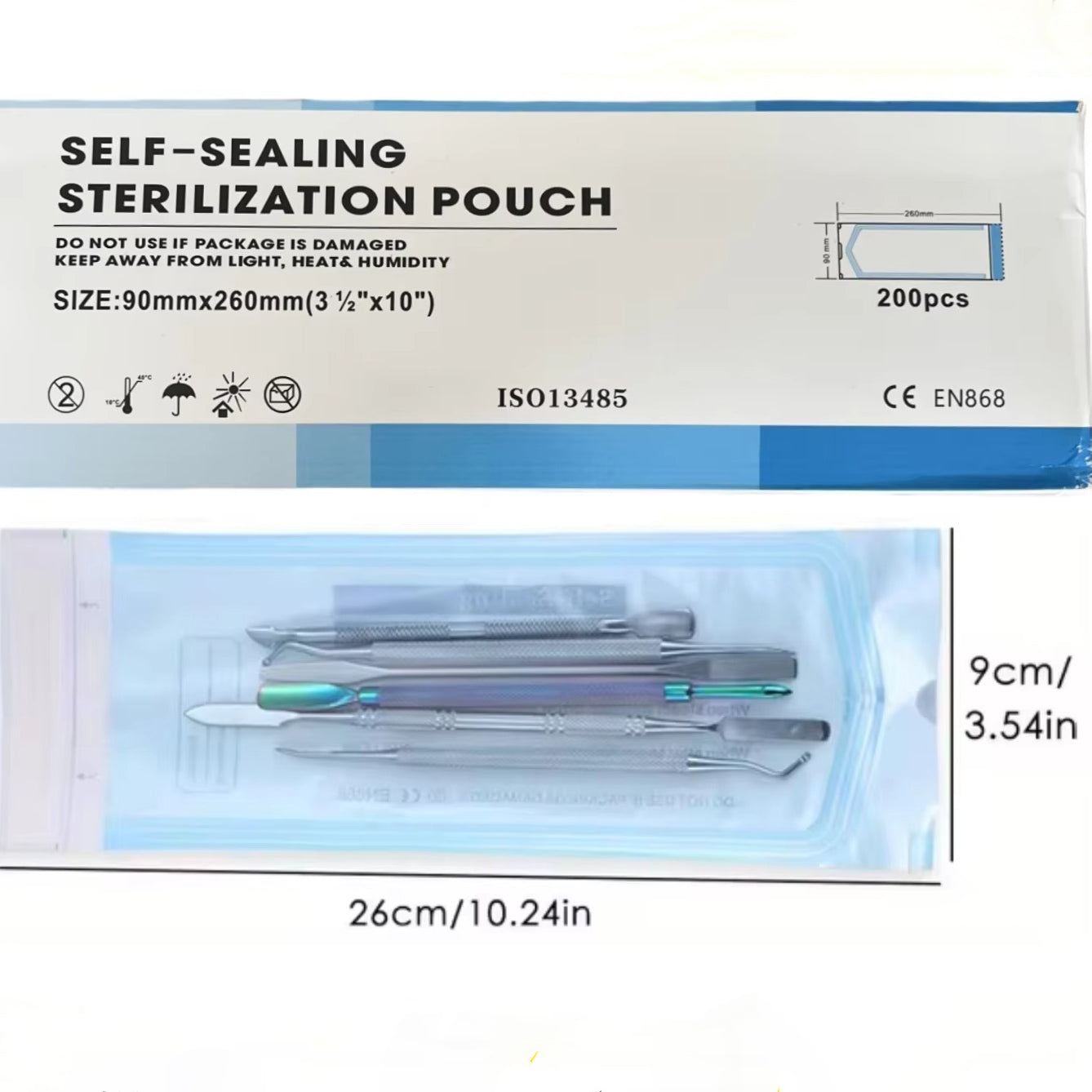 200pcs Manicure Sterilization Bags