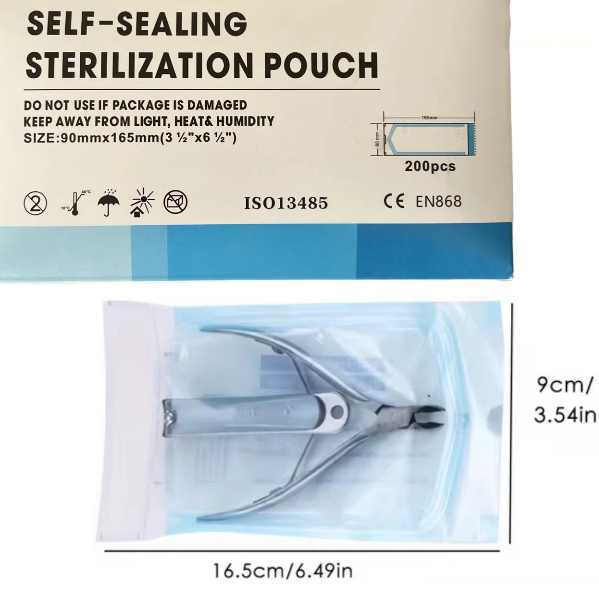 200pcs Manicure Sterilization Bags