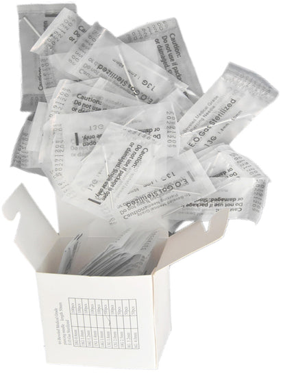 Box Of 100PCS Body Sterilized Disposable Piercing Needles For Ear Nose Navel Nipple Supply