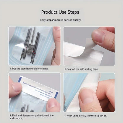 200pcs Manicure Sterilization Bags