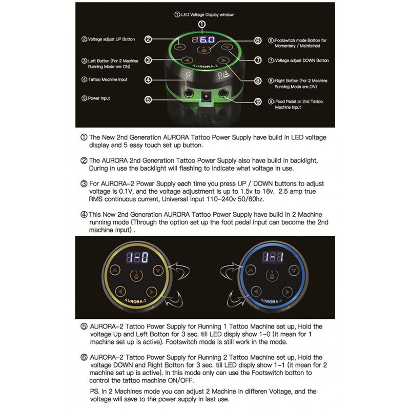 Aurora Tattoo Power Supply