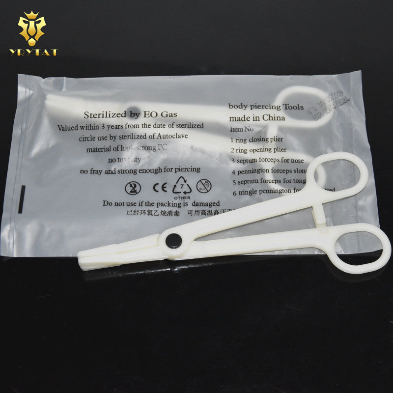 Disposable Body Piercing Plier Plastic Clamp