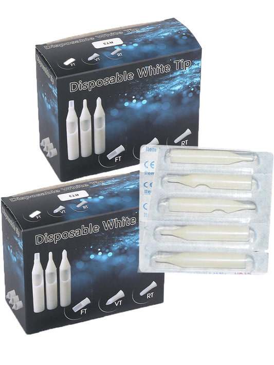 White Disposable Tattoo Sterile Tips Nozzles